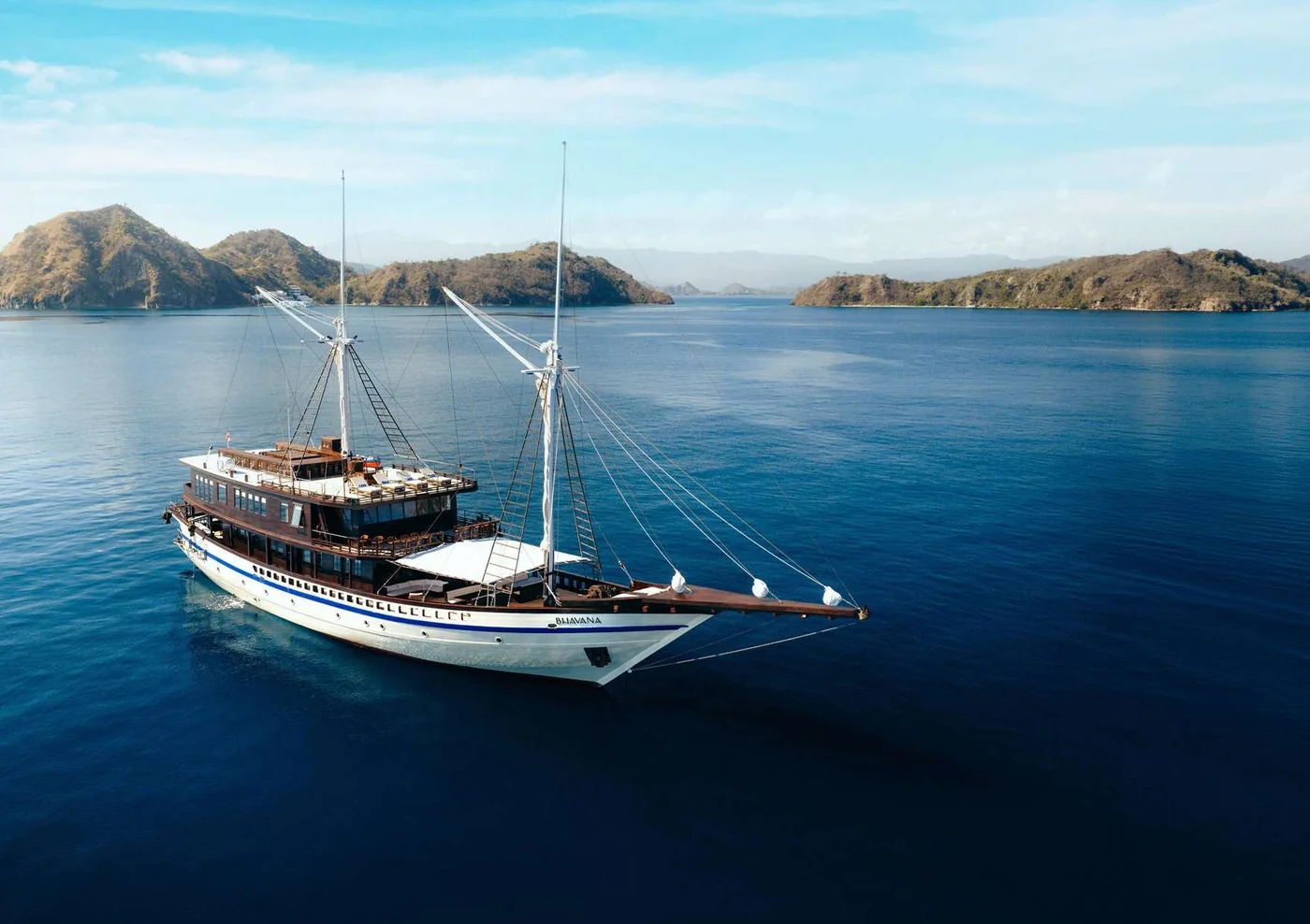 Bhavana yacht exterior on the water